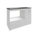 Balcão Armário Gabinete de Cozinha Para Fogão Cooktop 4 Bocas e Forno 3 Portas Alana Mobília Decor Branco 
