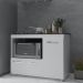 Balcão Armário Gabinete de Cozinha Para Fogão Cooktop 4 Bocas e Forno 3 Portas Alana Mobília Decor Branco 