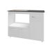 Balcão Armário Gabinete de Cozinha Para Fogão Cooktop 4 Bocas e Forno 3 Portas Alana Mobília Decor Branco 