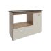 Balcão Armário Gabinete de Cozinha Para Fogão Cooktop 4 Bocas e Forno 3 Portas Alana Mobília Decor Savana Off White 