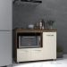 Balcão Armário Gabinete de Cozinha Para Fogão Cooktop 4 Bocas e Forno 3 Portas Alana Mobília Decor Savana Off White 
