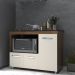 Balcão Armário Gabinete de Cozinha Para Fogão Cooktop 4 Bocas e Forno 3 Portas Alana Mobília Decor Savana Off White 