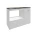 Balcão Armário Gabinete de Cozinha Para Fogão Cooktop 5 Bocas e Forno 3 Portas Alana Mobília Decor Branco 