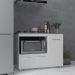 Balcão Armário Gabinete de Cozinha Para Fogão Cooktop 5 Bocas e Forno 3 Portas Alana Mobília Decor Branco 
