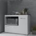 Balcão Armário Gabinete de Cozinha Para Fogão Cooktop 5 Bocas e Forno 3 Portas Alana Mobília Decor Branco 