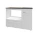 Balcão Armário Gabinete de Cozinha Para Fogão Cooktop 5 Bocas e Forno 3 Portas Alana Mobília Decor Branco 