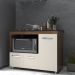Balcão Armário Gabinete de Cozinha Para Fogão Cooktop 5 Bocas e Forno 3 Portas Alana Mobília Decor Savana Off White 