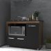 Balcão Armário Gabinete de Cozinha Para Fogão Cooktop 5 Bocas e Forno 3 Portas Alana Mobília Decor Savana Preto 