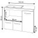 Balcão Armário Gabinete de Cozinha Para Fogão Cooktop 5 Bocas e Forno 3 Portas Alana Mobília Decor Savana Preto 