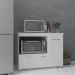 Balcão Armário Gabinete de Cozinha Para Microondas e Forno Elétrico 3 Portas Lilian Mobília Decor Branco 