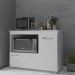 Balcão Armário Gabinete de Cozinha Para Microondas e Forno Elétrico 3 Portas Lilian Mobília Decor Branco 