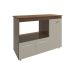 Balcão Armário Gabinete de Cozinha Para Microondas e Forno Elétrico 3 Portas Lilian Mobília Decor Savana Off White 