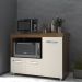 Balcão Armário Gabinete de Cozinha Para Microondas e Forno Elétrico 3 Portas Lilian Mobília Decor Savana Off White 