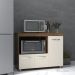 Balcão Armário Gabinete de Cozinha Para Microondas e Forno Elétrico 3 Portas Lilian Mobília Decor Savana Off White 