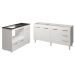 Balcão Armário Gabinete de Pia 150 cm Deise e Balcão Alana Para Fogão Cooktop 4 Bocas e Forno Elétrico Branco 