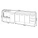Balcão Armário Gabinete de Pia 150 cm Deise e Balcão Alana Para Fogão Cooktop 4 Bocas e Forno Elétrico Branco 