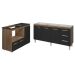 Balcão Armário Gabinete de Pia 150 cm Deise e Balcão Alana Para Fogão Cooktop 4 Bocas e Forno Elétrico Savana Preto 