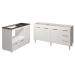Balcão Armário Gabinete de Pia 150 cm Deise e Balcão Alana Para Fogão Cooktop 5 Bocas e Forno Elétrico Branco 