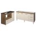 Balcão Armário Gabinete de Pia 150 cm Deise e Balcão Alana Para Fogão Cooktop 5 Bocas e Forno Elétrico Savana Off White 