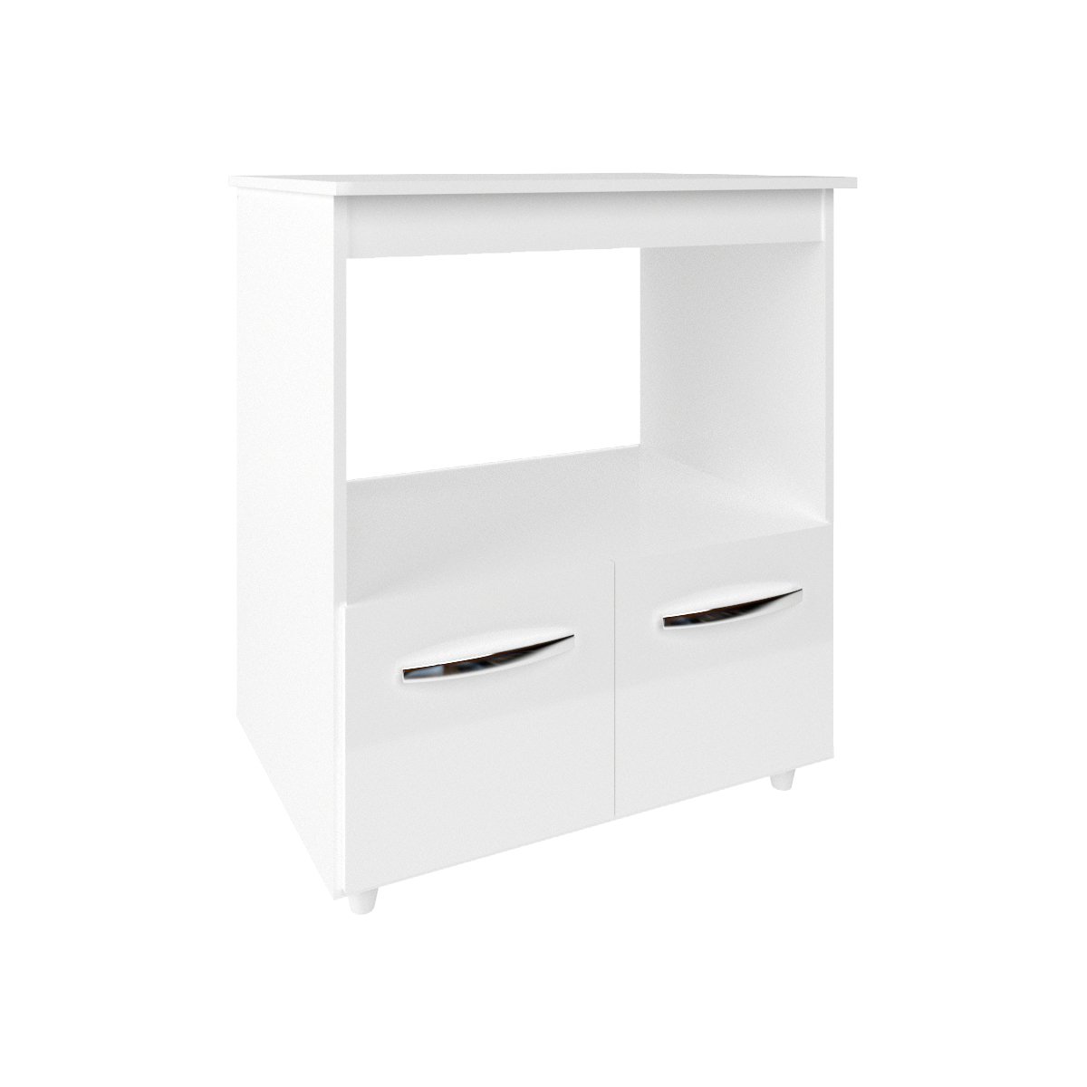 Balcão Armário Gabinete para Microondas e Forno Elétrico Cozinha Amanda Mobília Decor Branco 