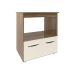 Balcão Armário Gabinete para Microondas e Forno Elétrico Cozinha Amanda Mobília Decor Savana Off White 