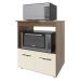 Balcão Armário Gabinete para Microondas e Forno Elétrico Cozinha Amanda Mobília Decor Savana Off White 