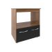Balcão Armário Gabinete para Microondas e Forno Elétrico Cozinha Amanda Mobília Decor Savana Preto 