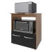 Balcão Armário Gabinete para Microondas e Forno Elétrico Cozinha Amanda Mobília Decor Savana Preto 