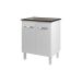 Balcão Armário de Cozinha  Para Fogão Cooktop 5 Bocas Fran Mobília Decor Branco 