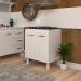 Balcão Armário de Cozinha  Para Fogão Cooktop 5 Bocas Fran Mobília Decor Branco 