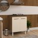 Balcão Armário de Cozinha Fran Para Fogão Cooktop 4 Bocas Mobília Decor Savana Off White 