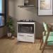 Balcão Armário de Cozinha para Fogão Cooktop 4 Bocas e Forno Elétrico Evelyn Mobília Decor Branco 
