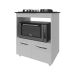 Balcão Armário de Cozinha para Fogão Cooktop 4 Bocas e Forno Elétrico Evelyn Mobília Decor Branco 