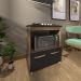 Balcão Armário de Cozinha para Fogão Cooktop 4 Bocas e Forno Elétrico Evelyn Mobília Decor Savana Preto 