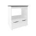 Balcão Armário para Fogão Cooktop 5 Bocas e Forno Elétrico Cozinha Evelyn Mobília Decor Branco 