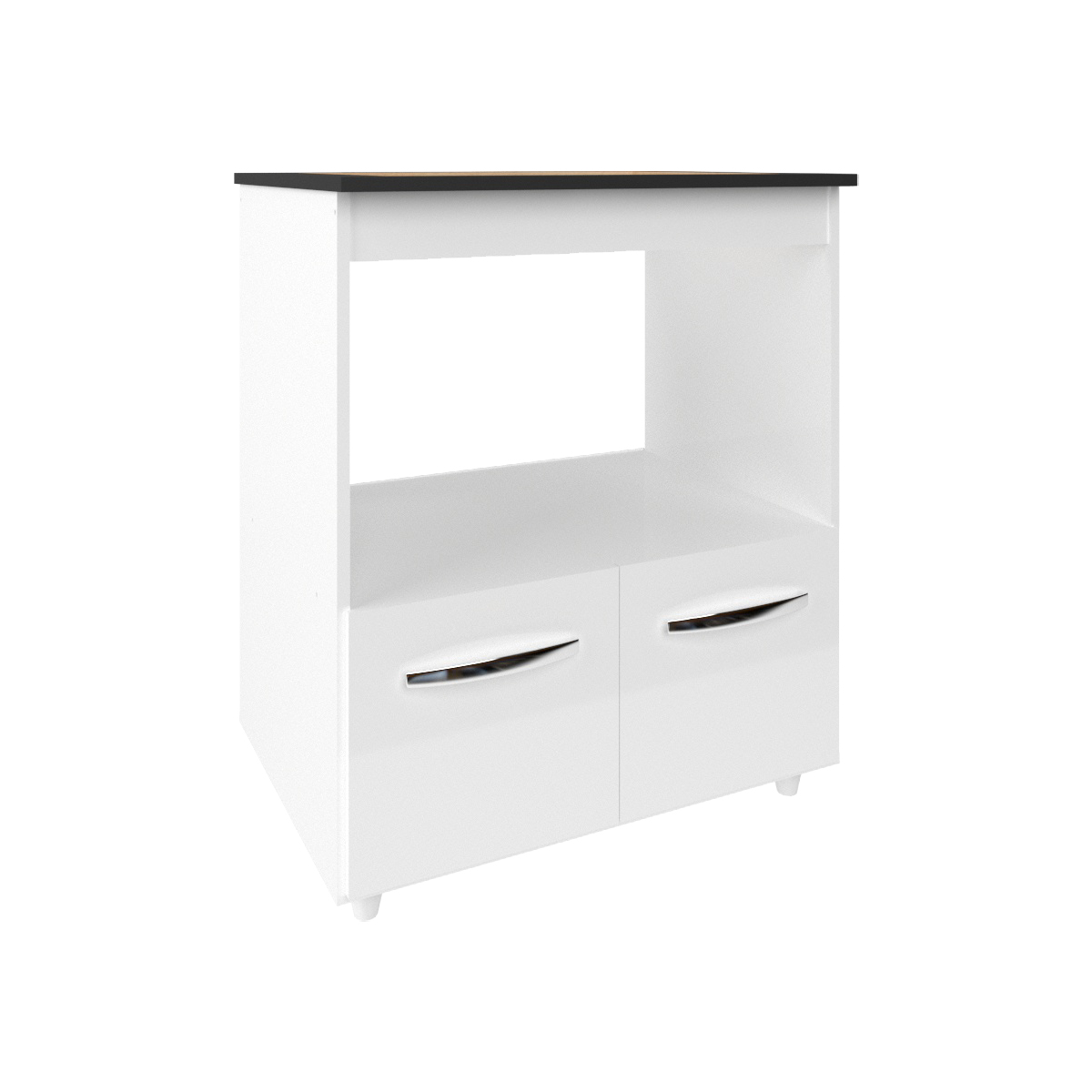 Balcão Armário para Fogão Cooktop 5 Bocas e Forno Elétrico Cozinha Evelyn Mobília Decor Branco 