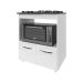 Balcão Armário para Fogão Cooktop 5 Bocas e Forno Elétrico Cozinha Evelyn Mobília Decor Branco 