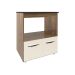 Balcão Armário para Fogão Cooktop 5 Bocas e Forno Elétrico Cozinha Evelyn Mobília Decor Savana Off White 