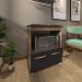 Balcão Armário para Fogão Cooktop 5 Bocas e Forno Elétrico Cozinha Evelyn Mobília Decor Savana Preto 