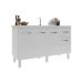 Balcão Cozinha Armário Gabiente Pia de 140 cm com 4 Portas e 1 Gavetas Camila Branco 
