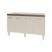 Balcão Cozinha Armário Gabiente Pia de 140 cm com 4 Portas e 1 Gavetas Camila Savana Off White 