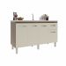 Balcão Cozinha Armário Gabiente Pia de 140 cm com 4 Portas e 1 Gavetas Camila Savana Off White 