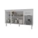 Balcão Cozinha Armário Gabinete Camila Branco Com Tampo Tampão 140 cm Mobília Decor Branco 