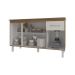 Balcão Cozinha Armário Gabinete Camila Savana Off White Com Tampo Tampão 140 cm Mobília Decor Savana 
