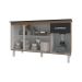 Balcão Cozinha Armário Gabinete Camila Savana Preto Com Tampo Tampão 140 cm Mobília Decor Preto 
