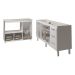 Balcão Cozinha Armário Gabinete de Pia 150 cm Deise e Balcão Lilian Para Microondas e Forno Elétrico Branco 