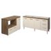 Balcão Cozinha Armário Gabinete de Pia 150 cm Deise e Balcão Lilian Para Microondas e Forno Elétrico Savana Off White 
