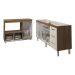 Balcão Cozinha Armário Gabinete de Pia 160 cm Estela e Balcão Para Microondas e Forno Elétrico Lilian Savana Off White 