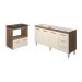 Balcão Cozinha Armário Gabinete de Pia 160 cm Estela e Balcão para Fogão Cooktop 4 Bocas Evelyn Savana Off White 