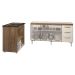 Balcão Cozinha Armário Gabinete de Pia 160 cm Estela e Balcão para Fogão Cooktop 4 Bocas Evelyn Savana Off White 